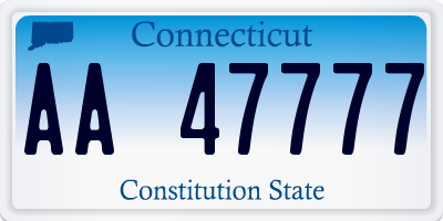 CT license plate AA47777