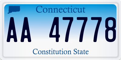 CT license plate AA47778