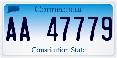 CT license plate AA47779