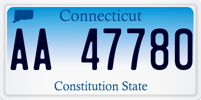 CT license plate AA47780