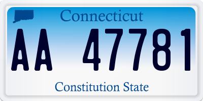 CT license plate AA47781