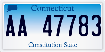 CT license plate AA47783