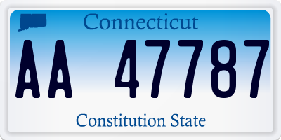 CT license plate AA47787