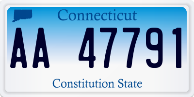 CT license plate AA47791