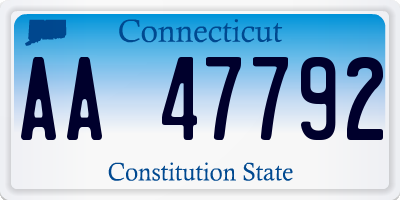 CT license plate AA47792