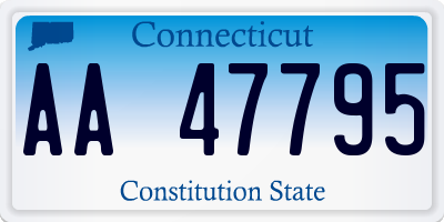 CT license plate AA47795