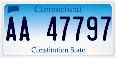 CT license plate AA47797