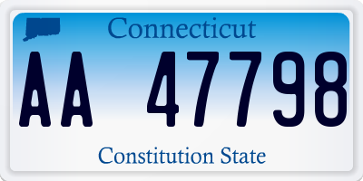 CT license plate AA47798