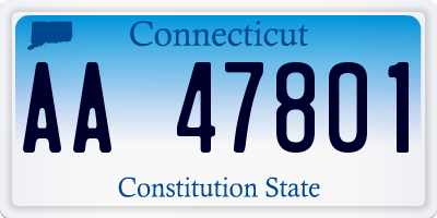 CT license plate AA47801