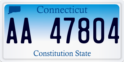 CT license plate AA47804