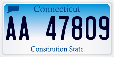 CT license plate AA47809