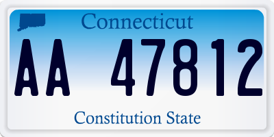 CT license plate AA47812