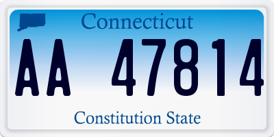 CT license plate AA47814