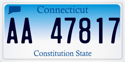 CT license plate AA47817