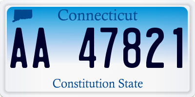 CT license plate AA47821