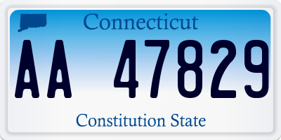 CT license plate AA47829