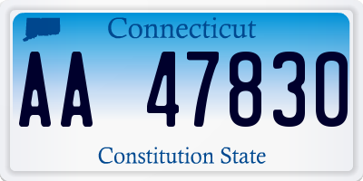 CT license plate AA47830