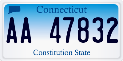 CT license plate AA47832