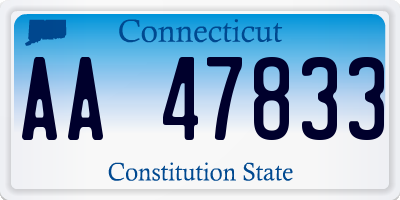 CT license plate AA47833