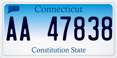 CT license plate AA47838