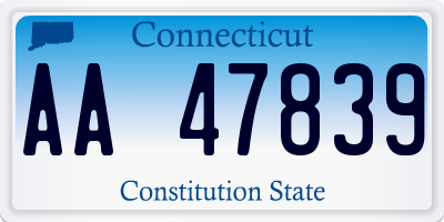 CT license plate AA47839