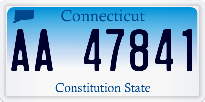 CT license plate AA47841