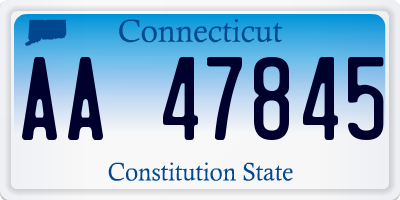 CT license plate AA47845