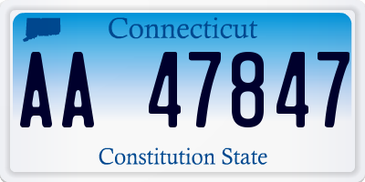 CT license plate AA47847