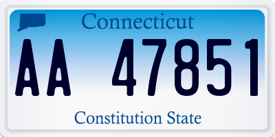 CT license plate AA47851