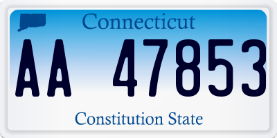 CT license plate AA47853