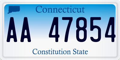 CT license plate AA47854