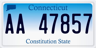 CT license plate AA47857