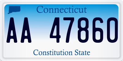 CT license plate AA47860