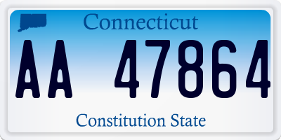 CT license plate AA47864