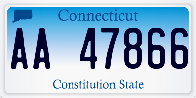 CT license plate AA47866