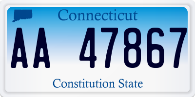 CT license plate AA47867