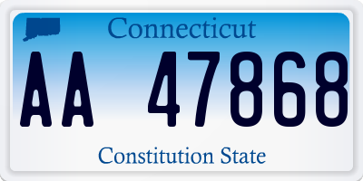 CT license plate AA47868