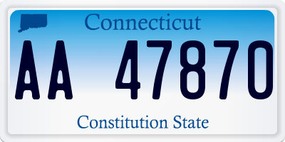 CT license plate AA47870