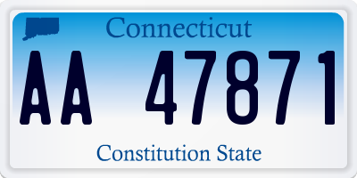 CT license plate AA47871