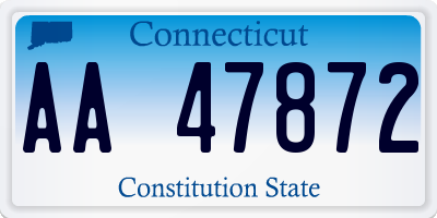 CT license plate AA47872