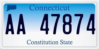 CT license plate AA47874