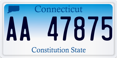 CT license plate AA47875