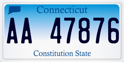 CT license plate AA47876