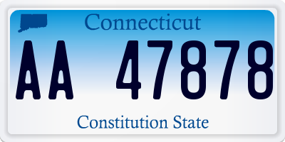 CT license plate AA47878