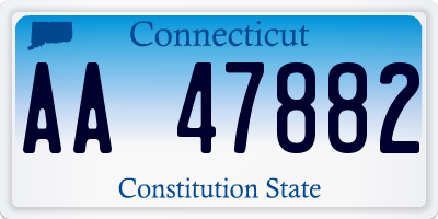 CT license plate AA47882