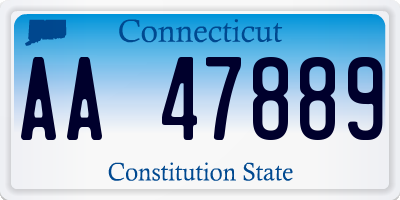 CT license plate AA47889