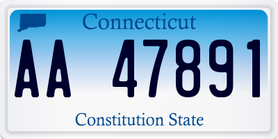 CT license plate AA47891