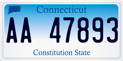 CT license plate AA47893