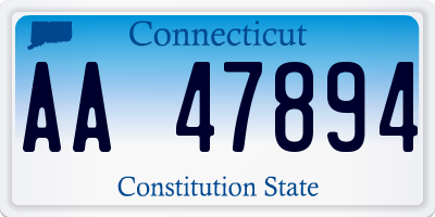 CT license plate AA47894