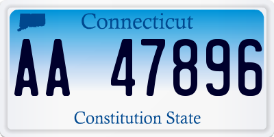 CT license plate AA47896